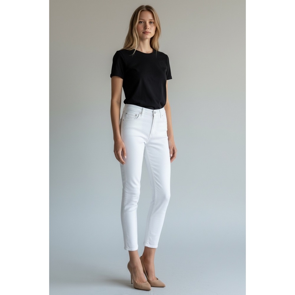 AGOLDE Sophie High Rise Skinny Crop Jeans Womens 29 White Excellent Filter Free